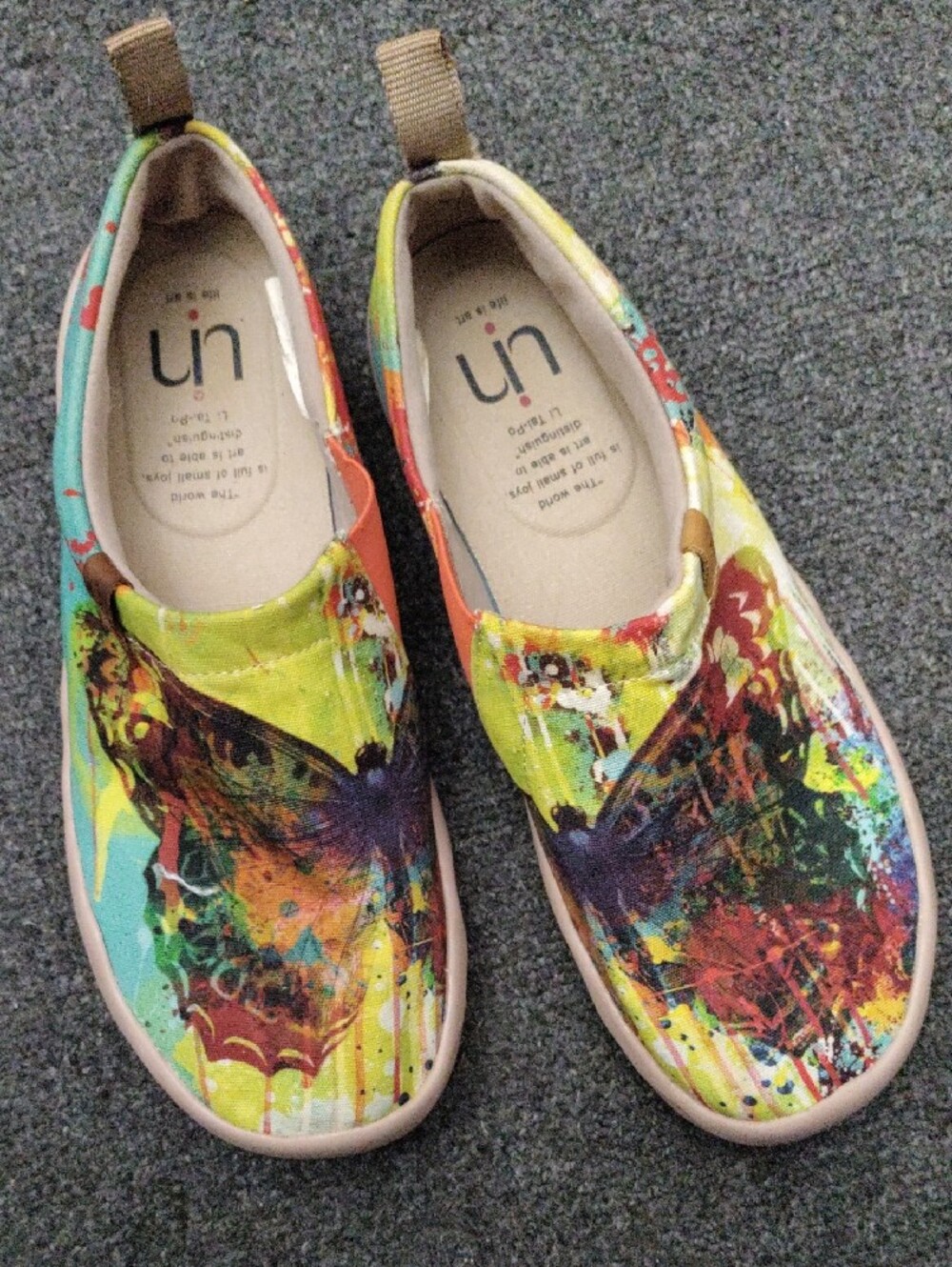 UIN Multicolor Artistic Butterfly Slip-On Sneakers